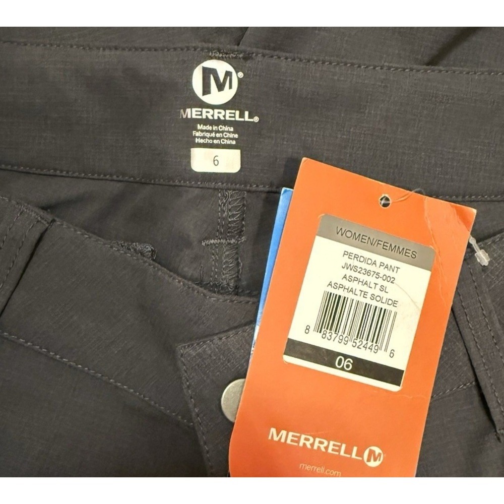 Merrell Perdida Pant Womens 6 Gray Asphalt SL Hiking Outdoor JWS23675-002 NWT - Picture 3 of 9